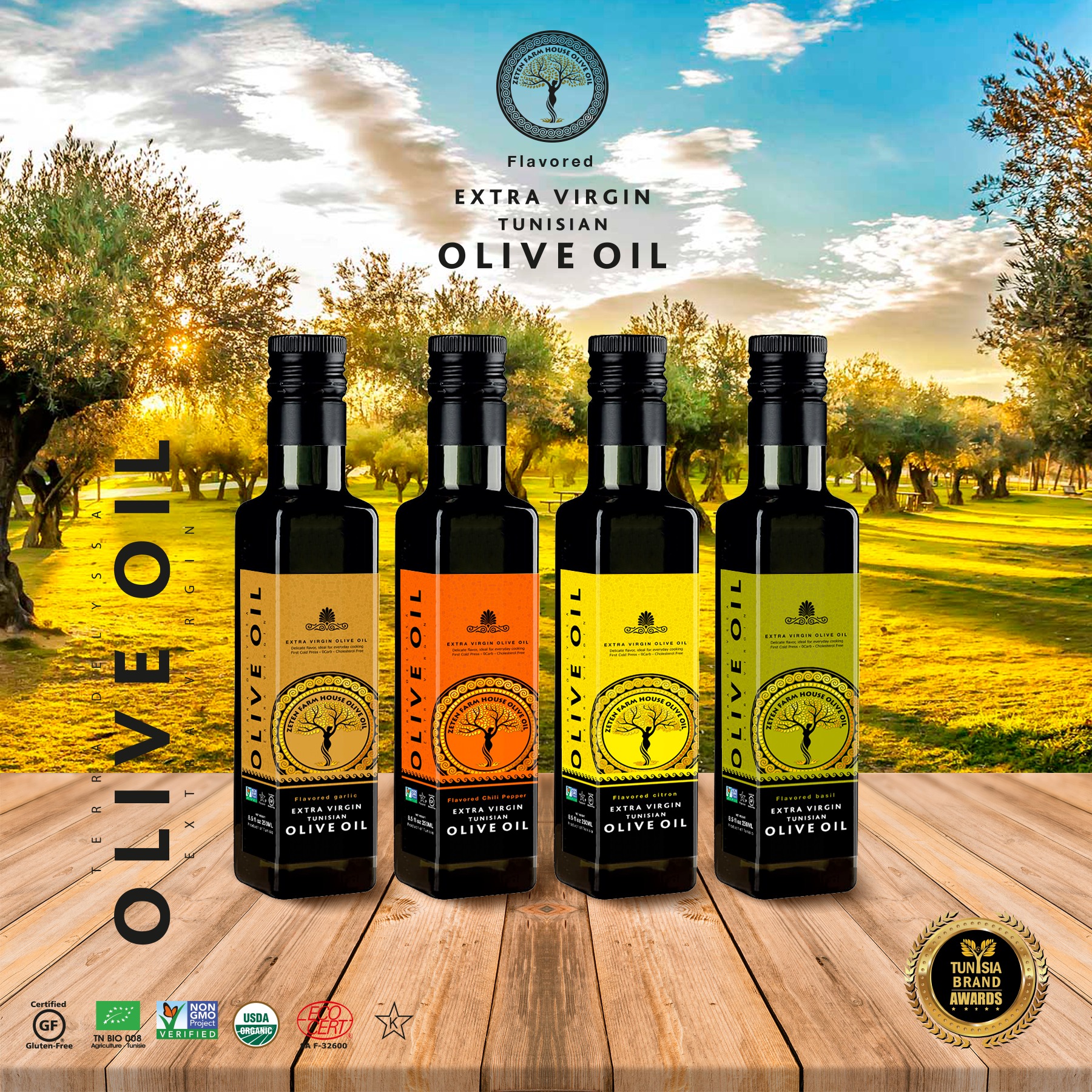 ZetenFarm Organic Flavored Olive Oil 250ML 8.5FL-OZ
