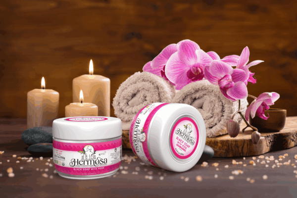 Hermosa-MOROCCAN BLACK SOAP WITH ROSE 8.5 FL.OZ. - Image 3